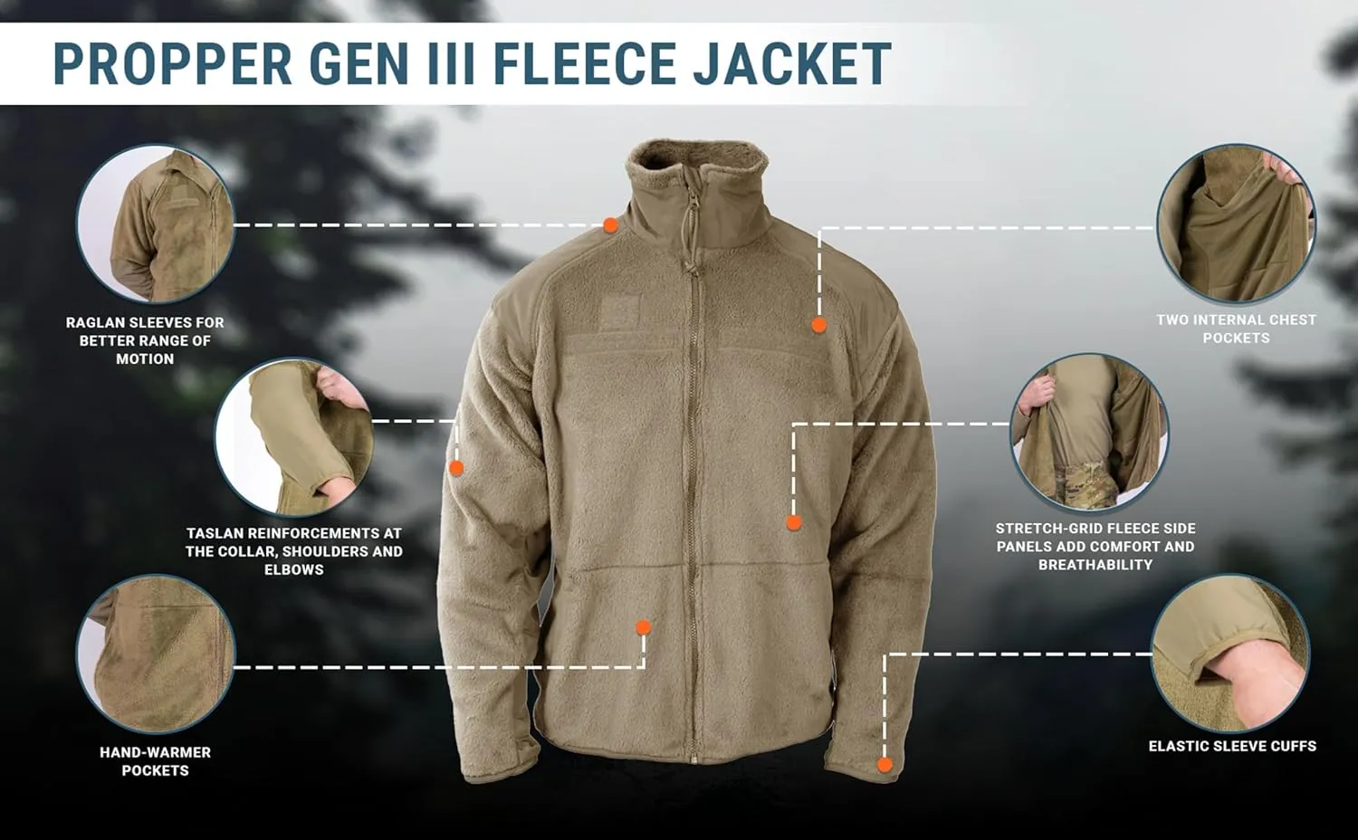 Propper Gen Iii Jacket 100% Poly Fleece