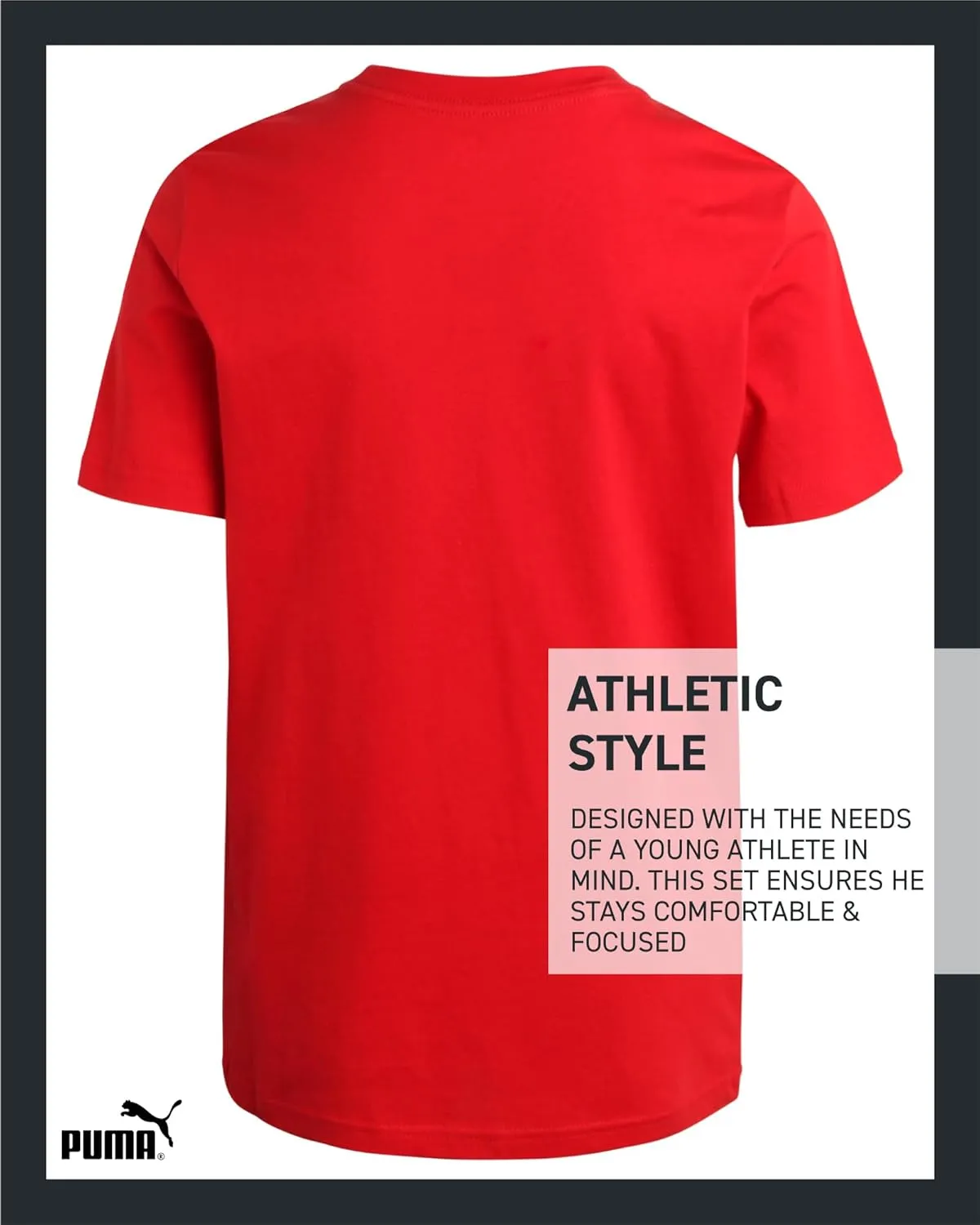 PUMA Boys' T-Shirt - Cat Logo T-Shirt for Boys - Athletic Crewneck Short Sleeve Tee (S-XL)
