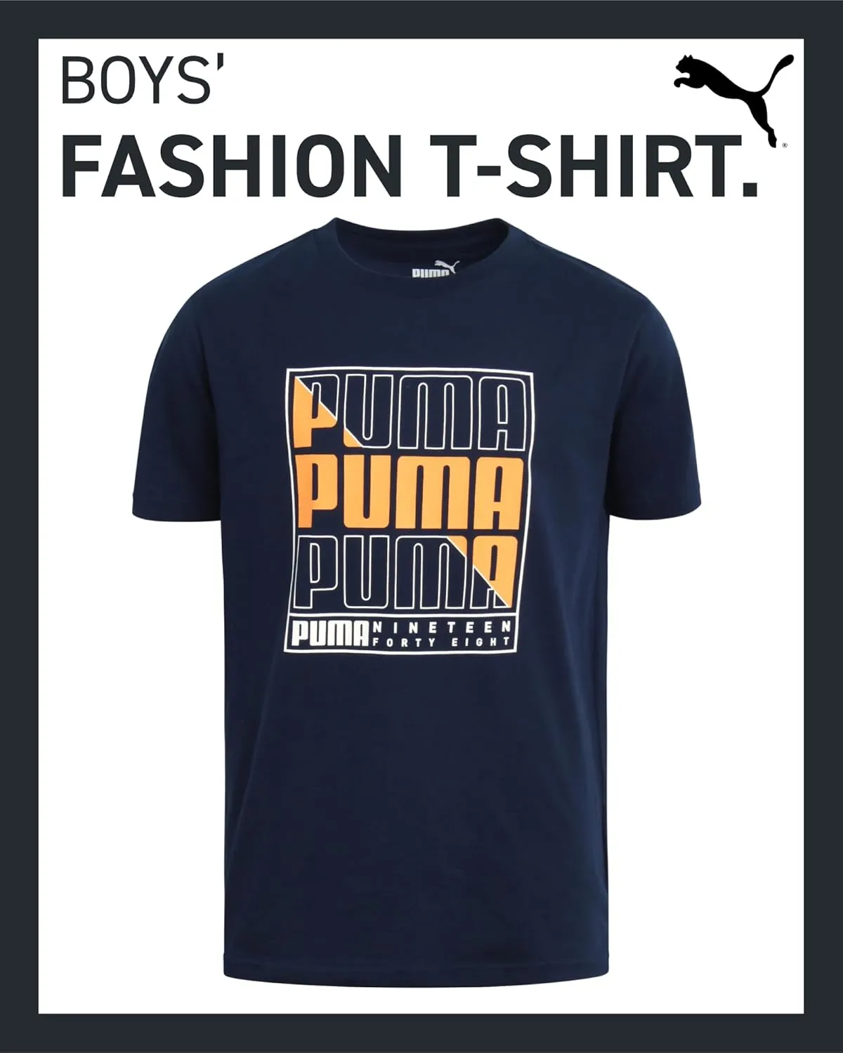 PUMA Boys' T-Shirt - Cat Logo T-Shirt for Boys - Athletic Crewneck Short Sleeve Tee (S-XL)
