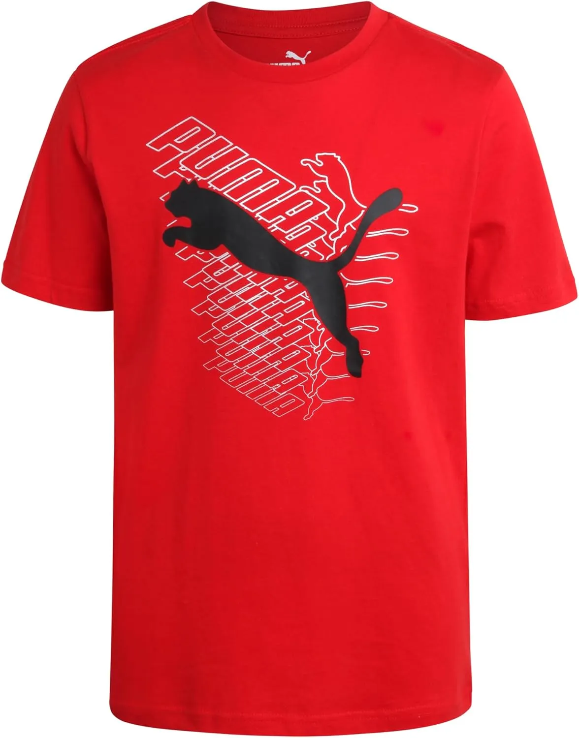 PUMA Boys' T-Shirt - Cat Logo T-Shirt for Boys - Athletic Crewneck Short Sleeve Tee (S-XL)
