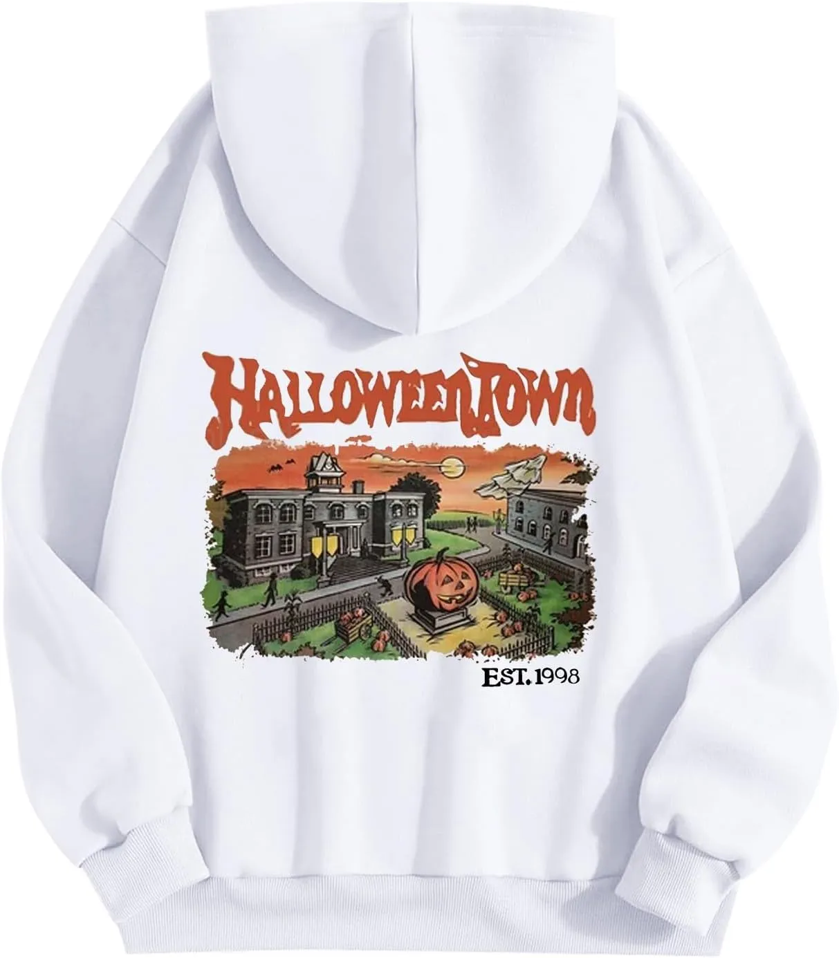 Pumpkin Farm Halloween Town Hoodies for Women Pumpkin Patch Sweatshirt Vintage Graphic Pullover Tops