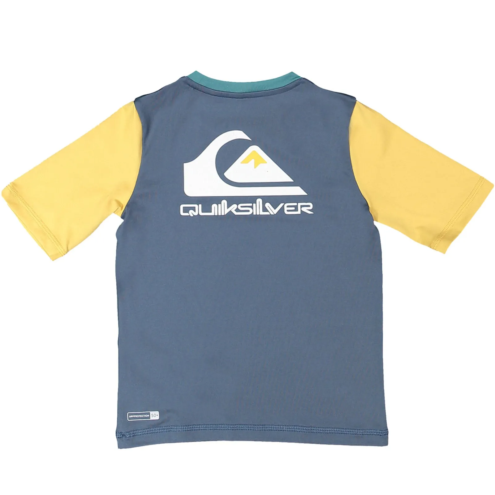 Quiksilver Kids Heats Omni Short Sleeve UPF 50 Swim Rash Vest - Sea