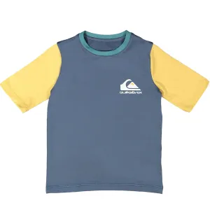 Quiksilver Kids Heats Omni Short Sleeve UPF 50 Swim Rash Vest - Sea