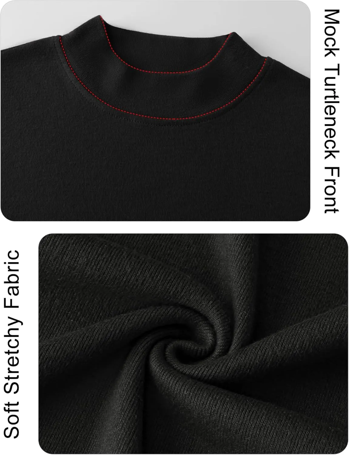 Rapbin Womens Long Sleeve Mock Turtleneck Tops Knit Basic Stretch Fitted Pullover Lightweight Thermal Shirts