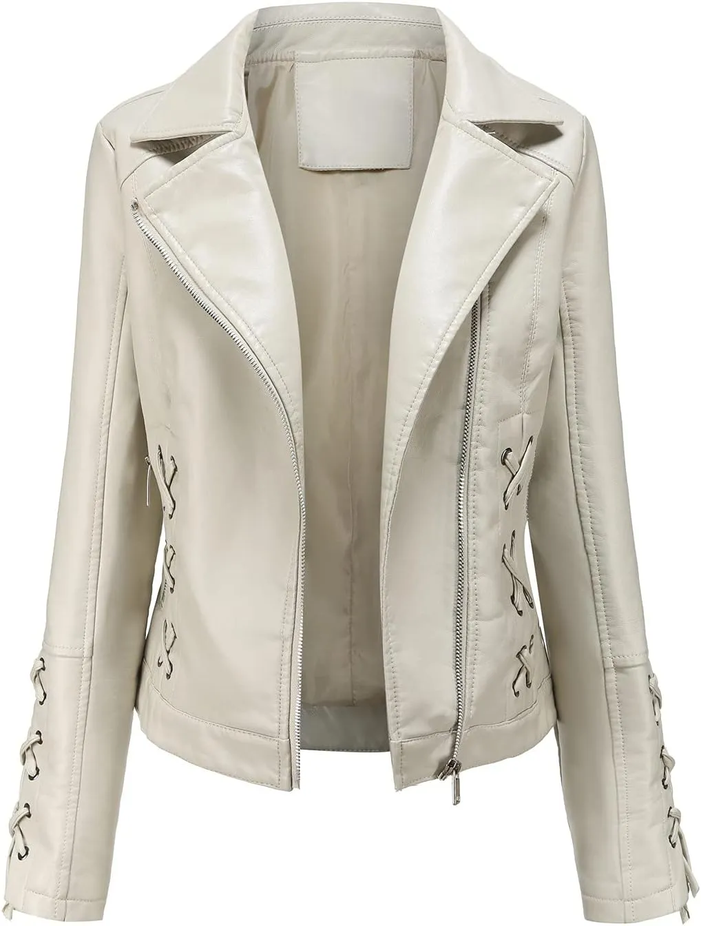 Red Leather Jacket Stand-Up Collar Zipper Stitching Solid Color Jacket Winter Jackets for Women Leather Jacket