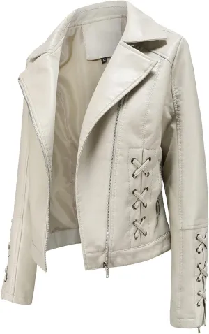 Red Leather Jacket Stand-Up Collar Zipper Stitching Solid Color Jacket Winter Jackets for Women Leather Jacket