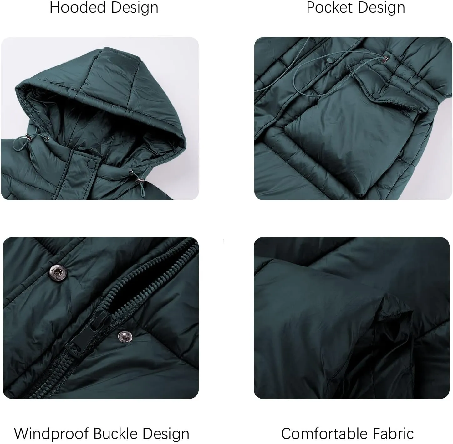 RISISSIDA Puffer Vest Women Long Puffy Quilted Hooded Sleeveless Loose Jacket