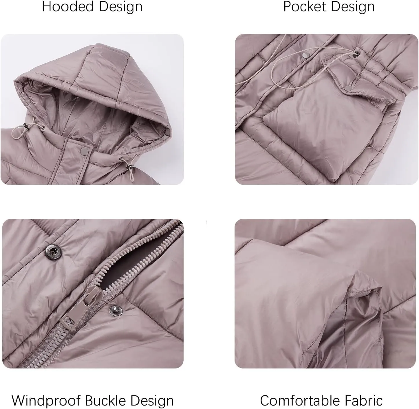 RISISSIDA Puffer Vest Women Long Puffy Quilted Hooded Sleeveless Loose Jacket