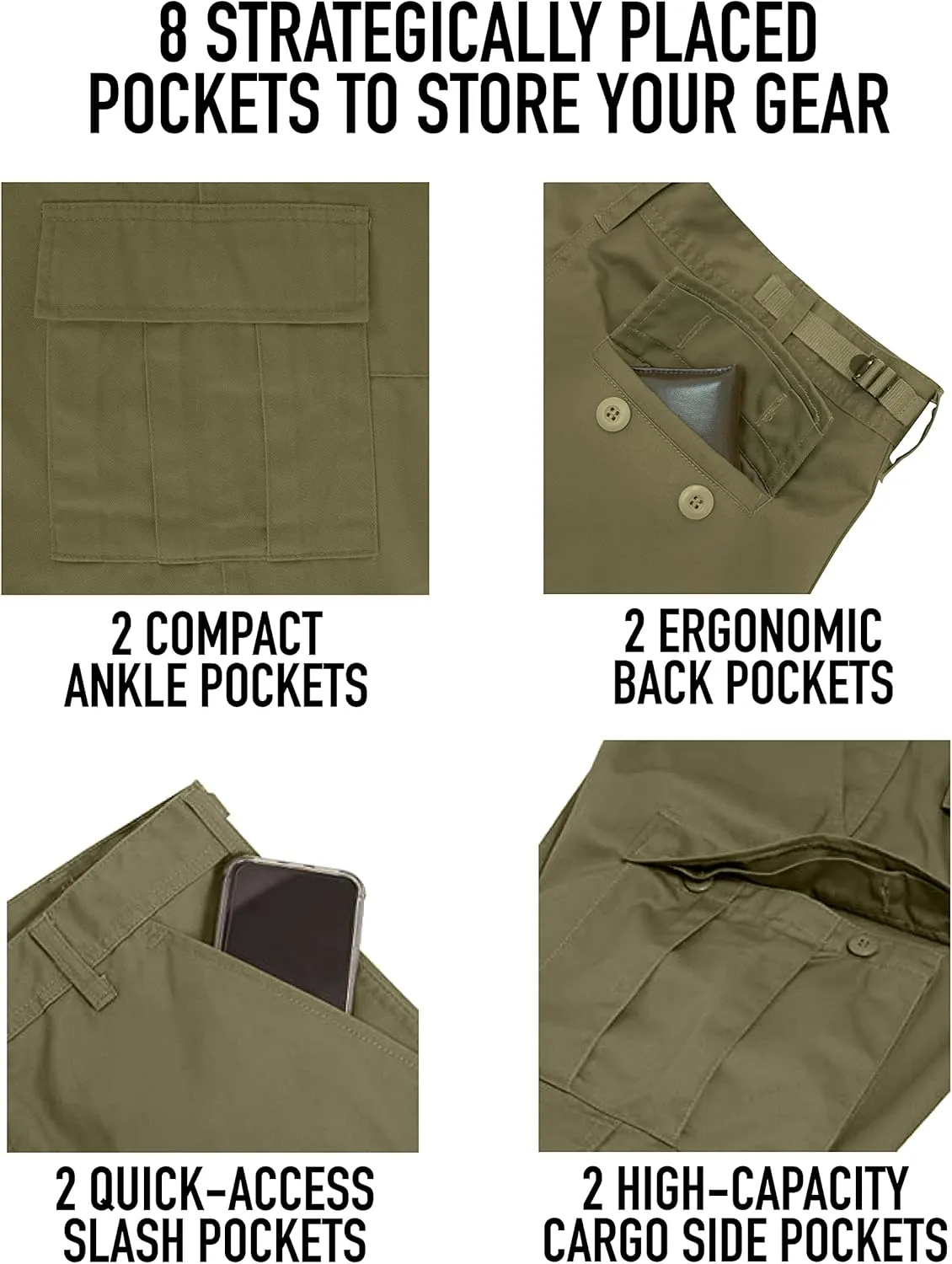 Rothco Vintage Paratrooper Fatigue Pants Vintage Cargo Pants Camouflage Pants