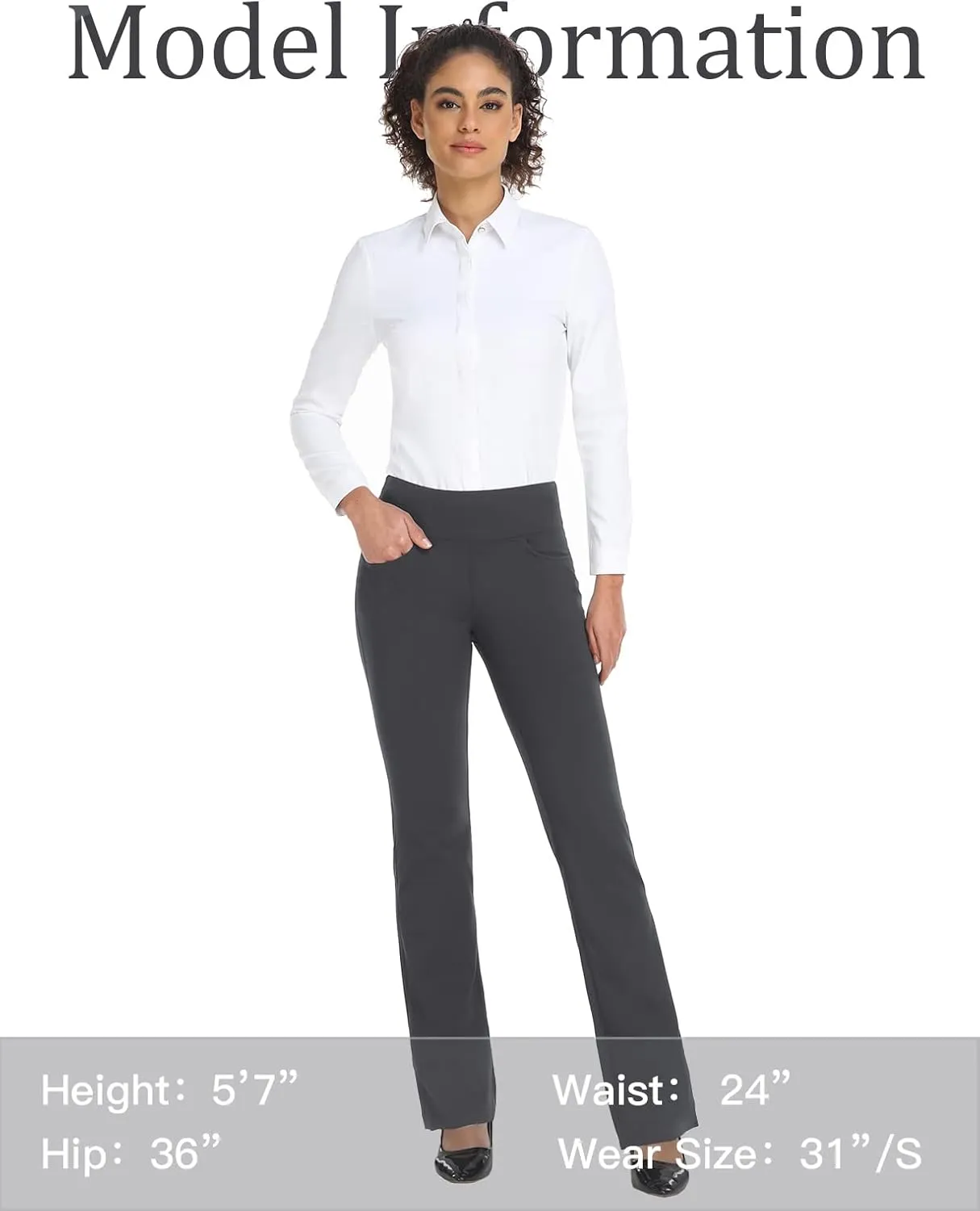 Safort 28" 30" 32" 34" Inseam Regular Tall Bootcut Yoga Pants Flared Leg Dress Pants with Pockets for Casual