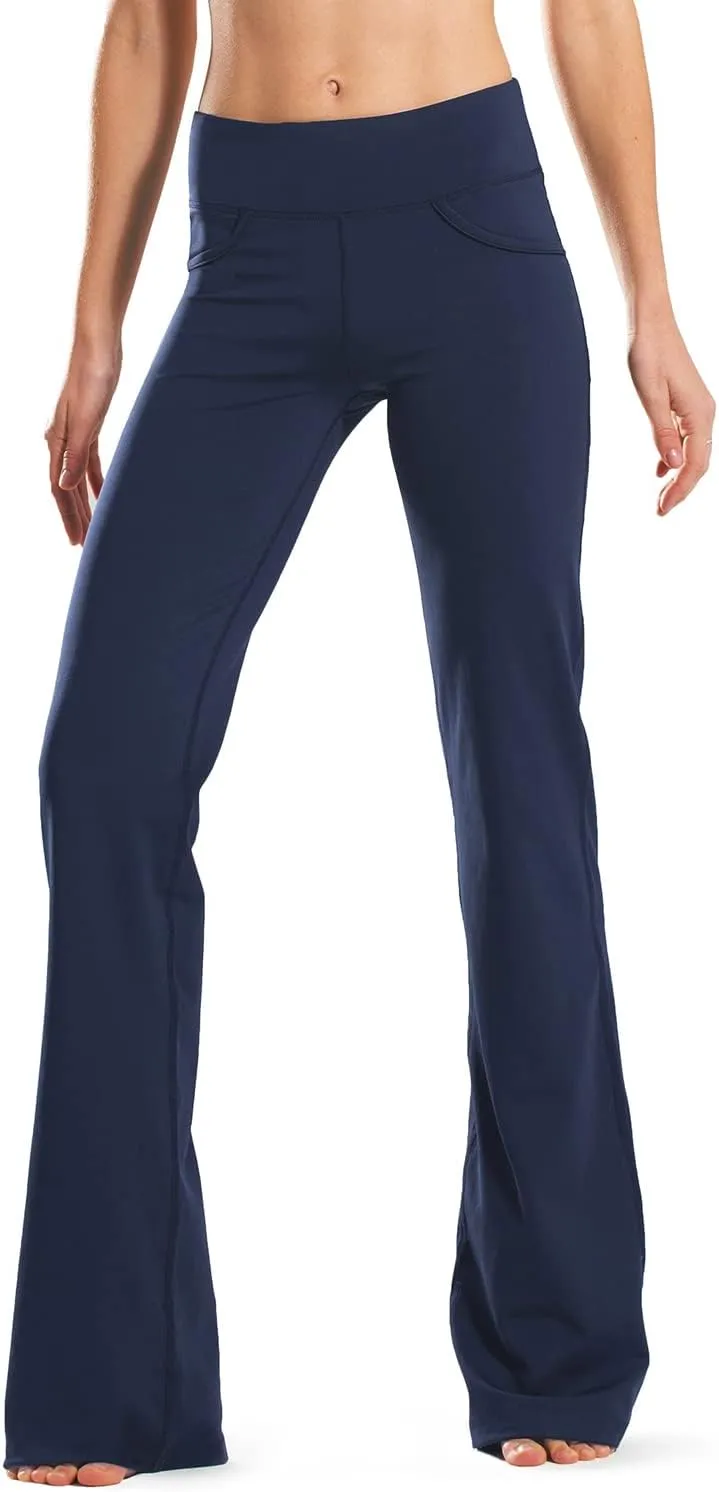 Safort 28" 30" 32" 34" Inseam Regular Tall Bootcut Yoga Pants Flared Leg Dress Pants with Pockets for Casual