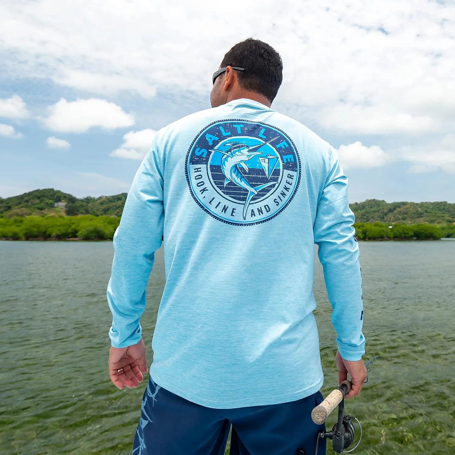 Salt Life Men's Marlin Sinker SLX Long Sleeve Classic Fit Pocket Shirt