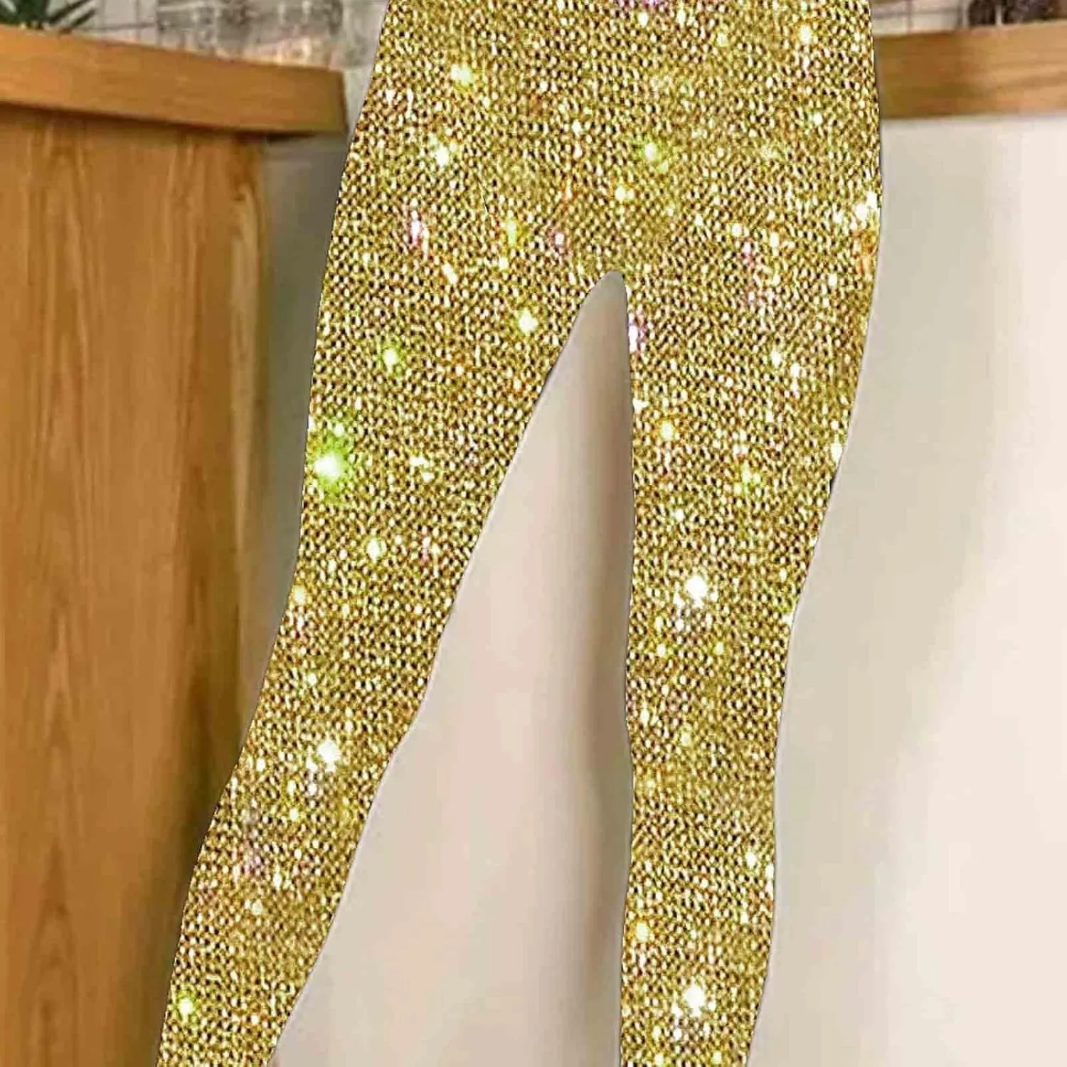 Sequin Print Pants Women Fashion Y2K Yoga Workout Leggings Stretch High Waisted Elastic Streetwear Cozy Lounge Slacks