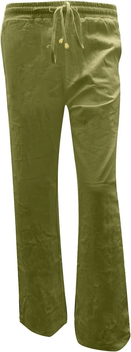 SHAOBGE Womens Casual Pants Straight Leg Drawstring Elastic High Waist Loose Comfy Trousers with Pockets Trendy Pants 2024