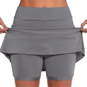 Skorts for Woman Athletic Yoga Culottes Tummy Control High Waist Shorts Running Gym Workout Skirt with Pockets
