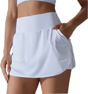 Skorts for Women with Pockets Athletic Golf Shorts Mini Tennis Skorts Comfy Skorts Trendy 2 in 1 Shorts for Running