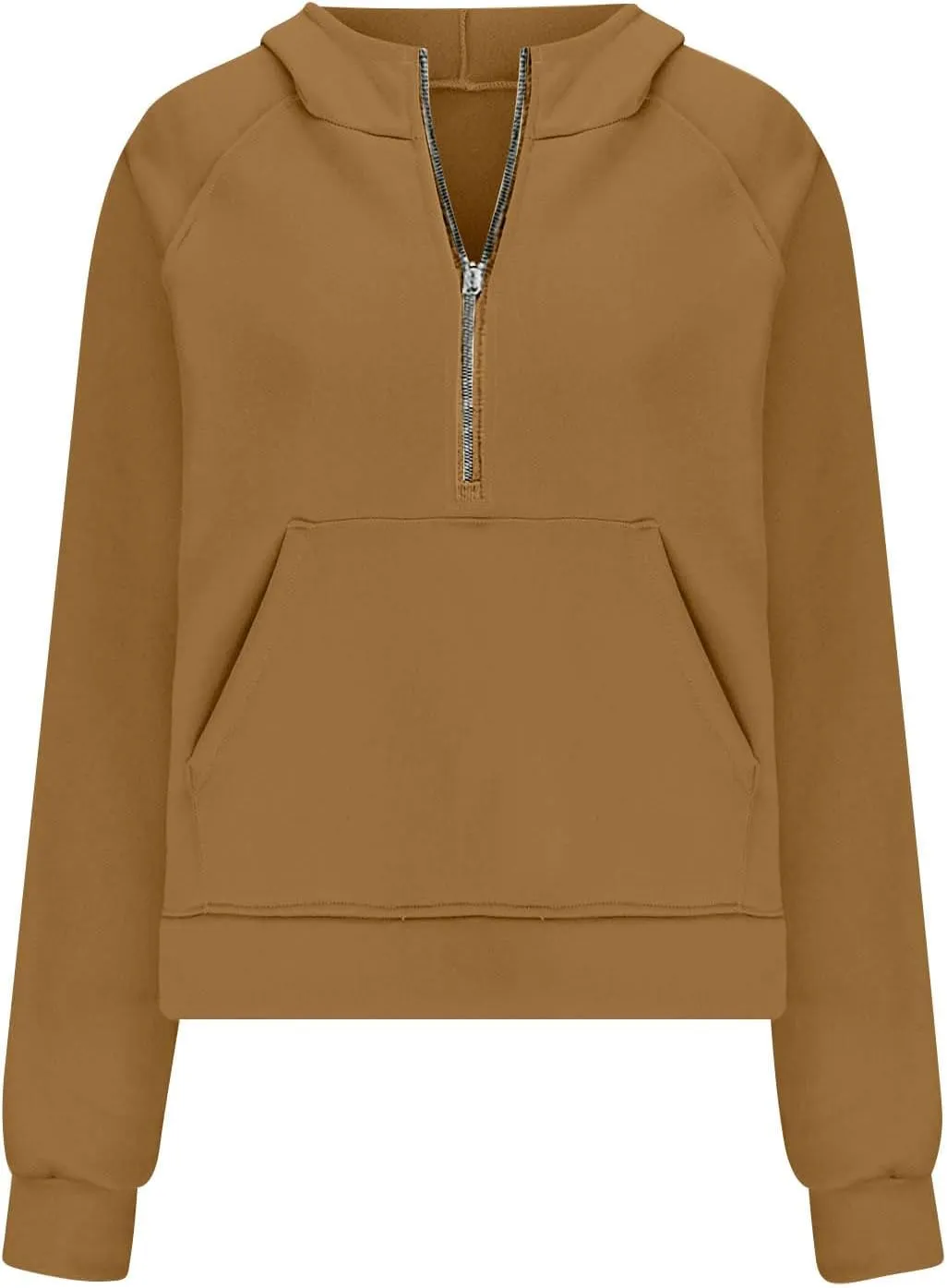SMIDOW Womens Half Zip Cropped Pullover Sweatshirts Oversized Fleece Quarter Zipper Hoodies Fall Winter Clothes Thumb Hole