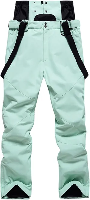Snow Pants Men Casual Waterproof Overalls for Men Winter Warm Baggy Snowboard Pants Hiking Pants with Pockets