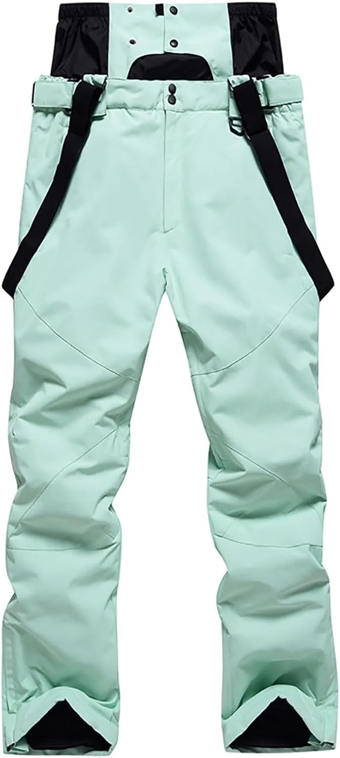 Snow Pants Men Casual Waterproof Overalls for Men Winter Warm Baggy Snowboard Pants Hiking Pants with Pockets