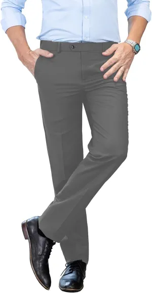 SOLOVEDRESS Mens Dress Pants Classic Slacks Business Trousers Regular Fit Suit Pants for Men