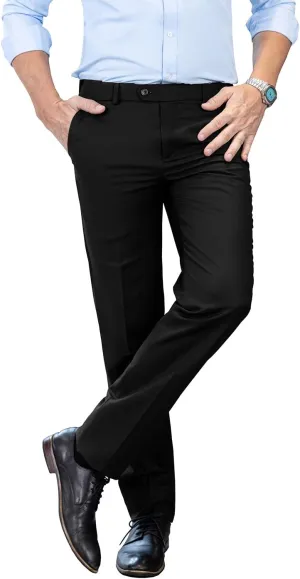 SOLOVEDRESS Mens Dress Pants Classic Slacks Business Trousers Regular Fit Suit Pants for Men