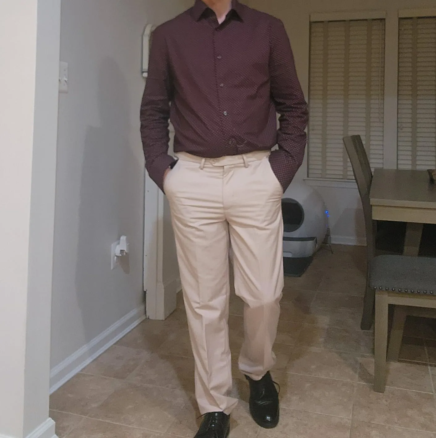 SOLOVEDRESS Mens Dress Pants Classic Slacks Business Trousers Regular Fit Suit Pants for Men