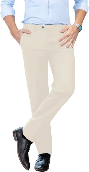 SOLOVEDRESS Mens Dress Pants Classic Slacks Business Trousers Regular Fit Suit Pants for Men