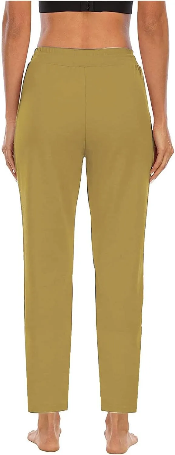 Straight Leg Pants for Women Casual Elastic Waist Drawstring Yoga Pants with Pockets Workout Running Sweatpants