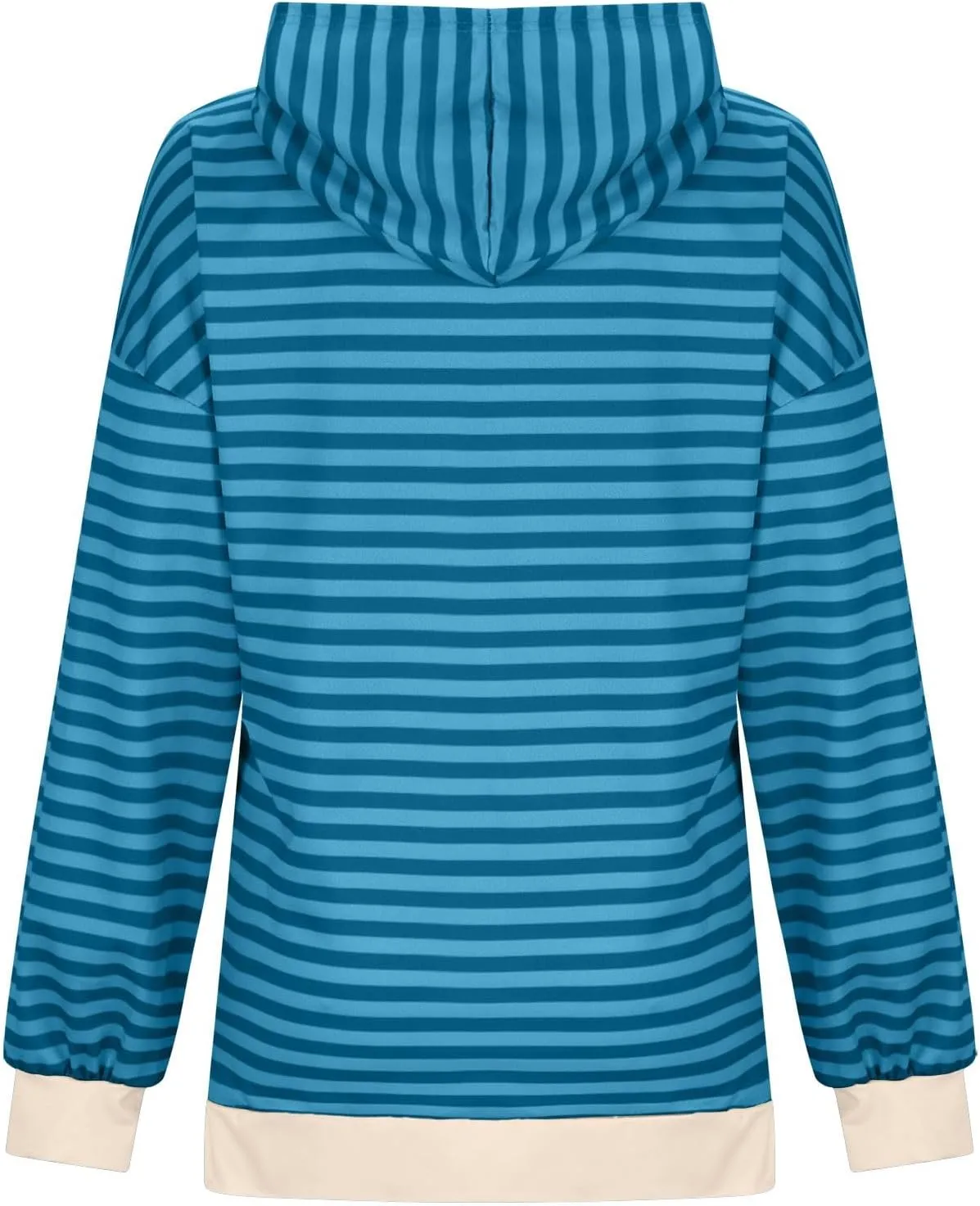 Striped Sweatshirt for Women Long Sleeve Hooded Sweatshirt Oversized Sweatshirt with Drawstring Fashion Hoodie
