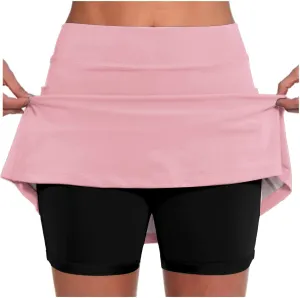 Summer Skorts For Women 2025 Trendy Lightweight Skirt Athletic Inner Shorts Running Tennis Golf Workout Leggings
