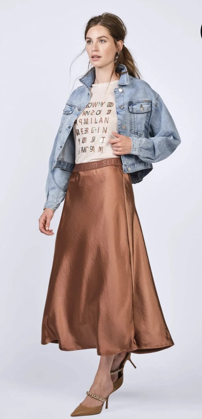 Summum Lightweight Puff Sleeve Denim Jacket