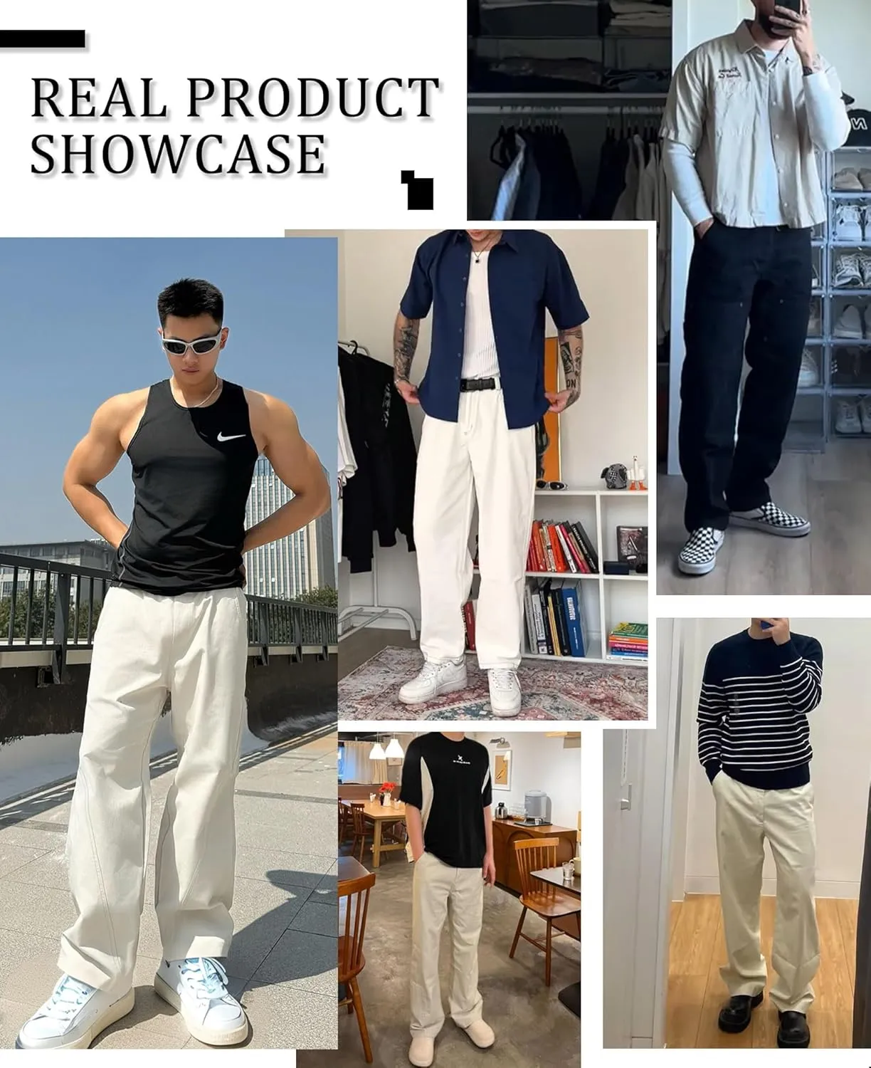 Susclude Mens Baggy Pants Wide Leg Summer Casual Pants Y2k Lightweight Elastic Waist Drawstring 2025 Trendy Pants