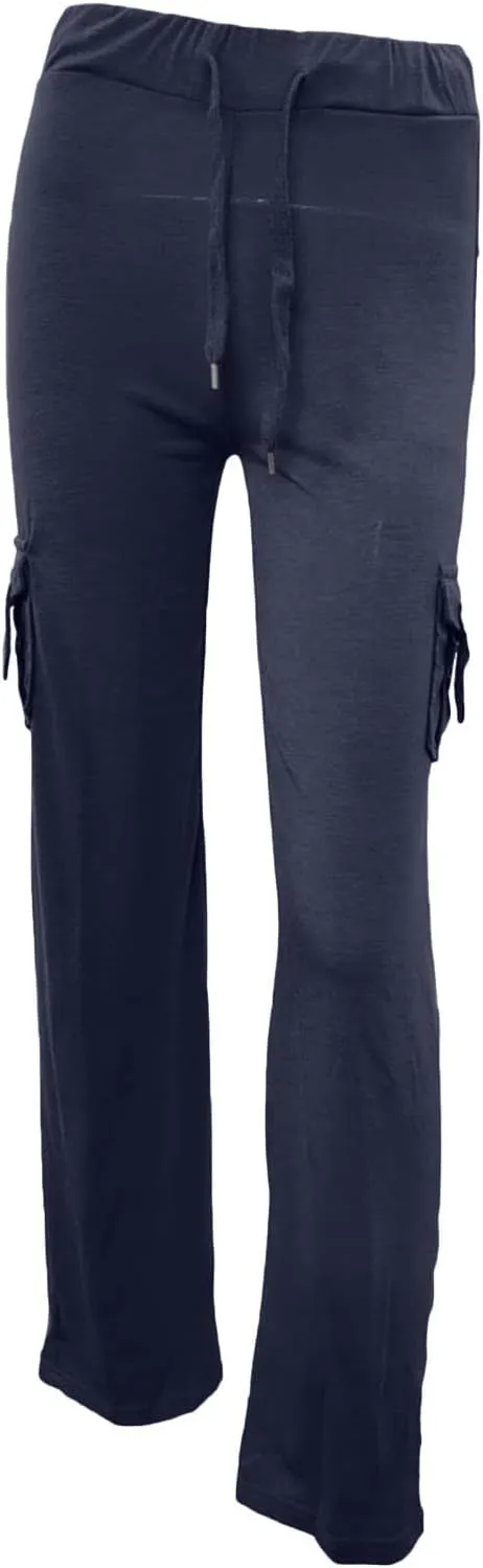 Sweatpants Women Workout Leggings Stretch High Waist Casual Cargo Pants Button Pockets Yoga Gym Loose Fit Trousers