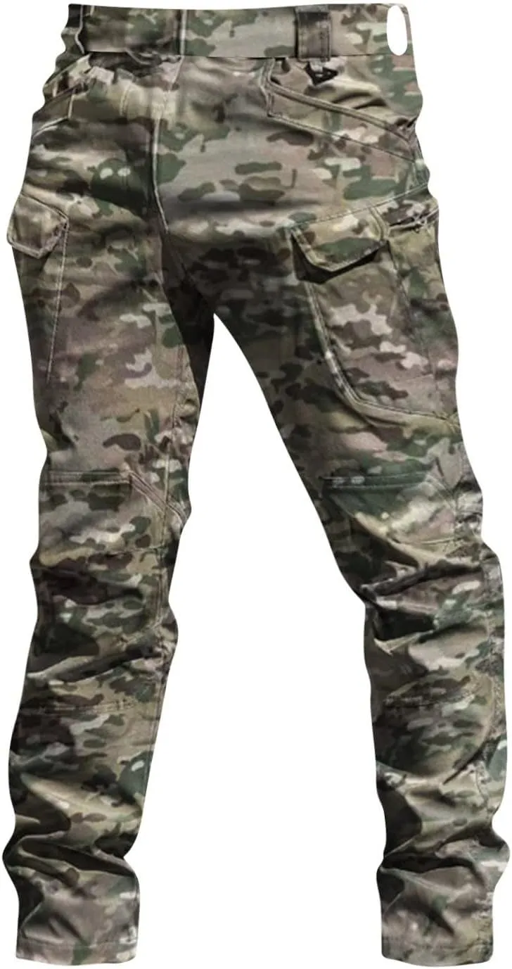 Tactical Pants for Men Water Resistant Hiking Cargo Pants Multi Pockets Stretch Waterproof Quick Dry Work Pants