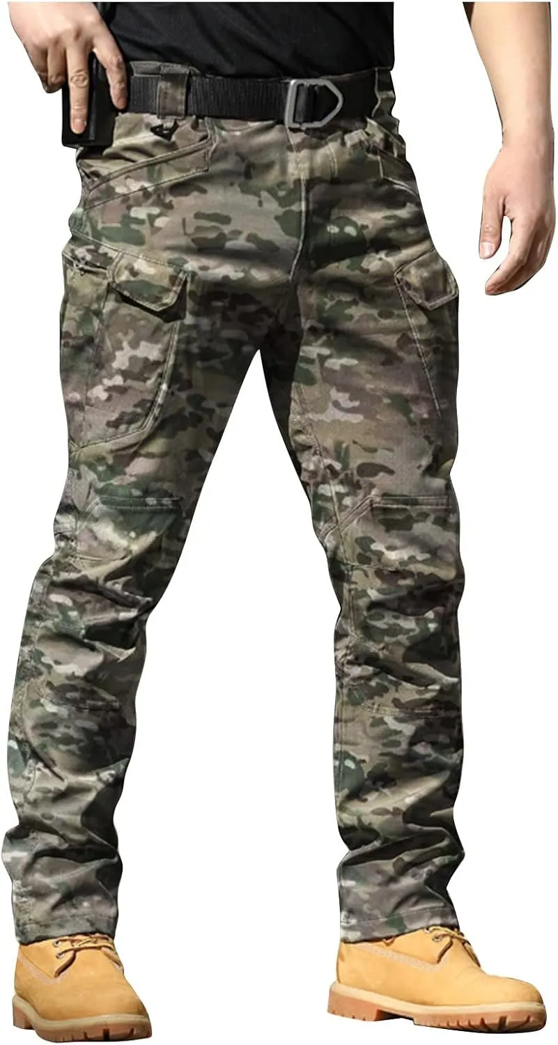 Tactical Pants for Men Water Resistant Hiking Cargo Pants Multi Pockets Stretch Waterproof Quick Dry Work Pants