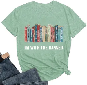 Take A Look Its in A Book T-Shirt Women Cute Book Lover Gift Teacher Shirt Reading Top Funny Letter Print Rainbow Graphic Tee
