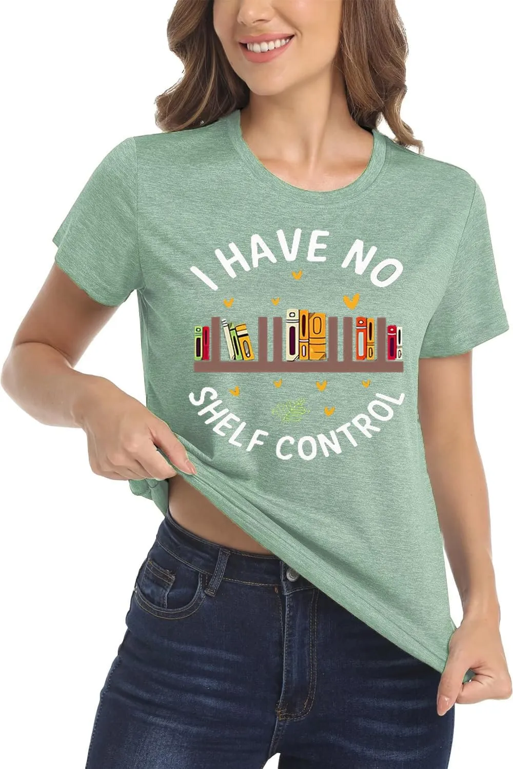 Take A Look Its in A Book T-Shirt Women Cute Book Lover Gift Teacher Shirt Reading Top Funny Letter Print Rainbow Graphic Tee