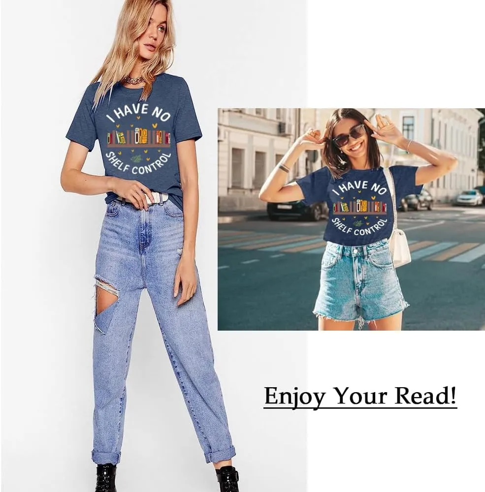 Take A Look Its in A Book T-Shirt Women Cute Book Lover Gift Teacher Shirt Reading Top Funny Letter Print Rainbow Graphic Tee
