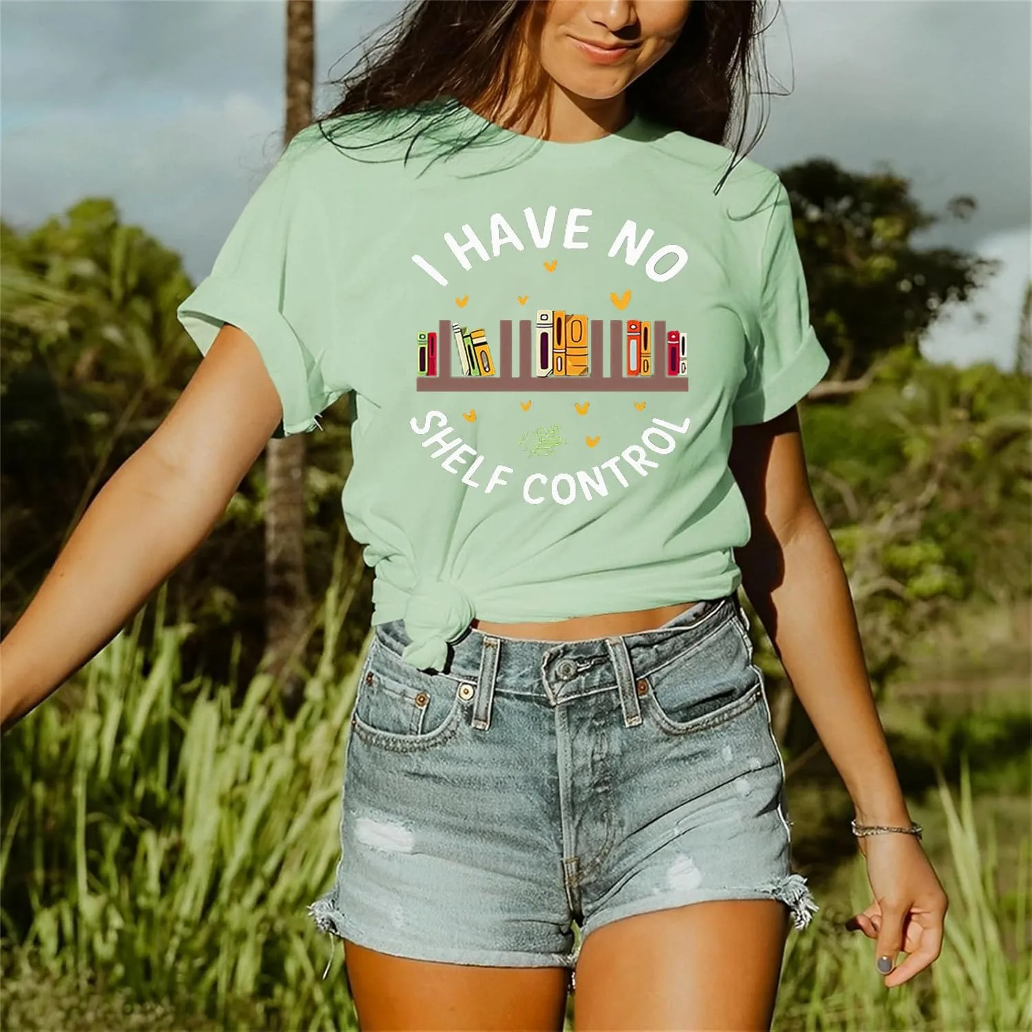 Take A Look Its in A Book T-Shirt Women Cute Book Lover Gift Teacher Shirt Reading Top Funny Letter Print Rainbow Graphic Tee