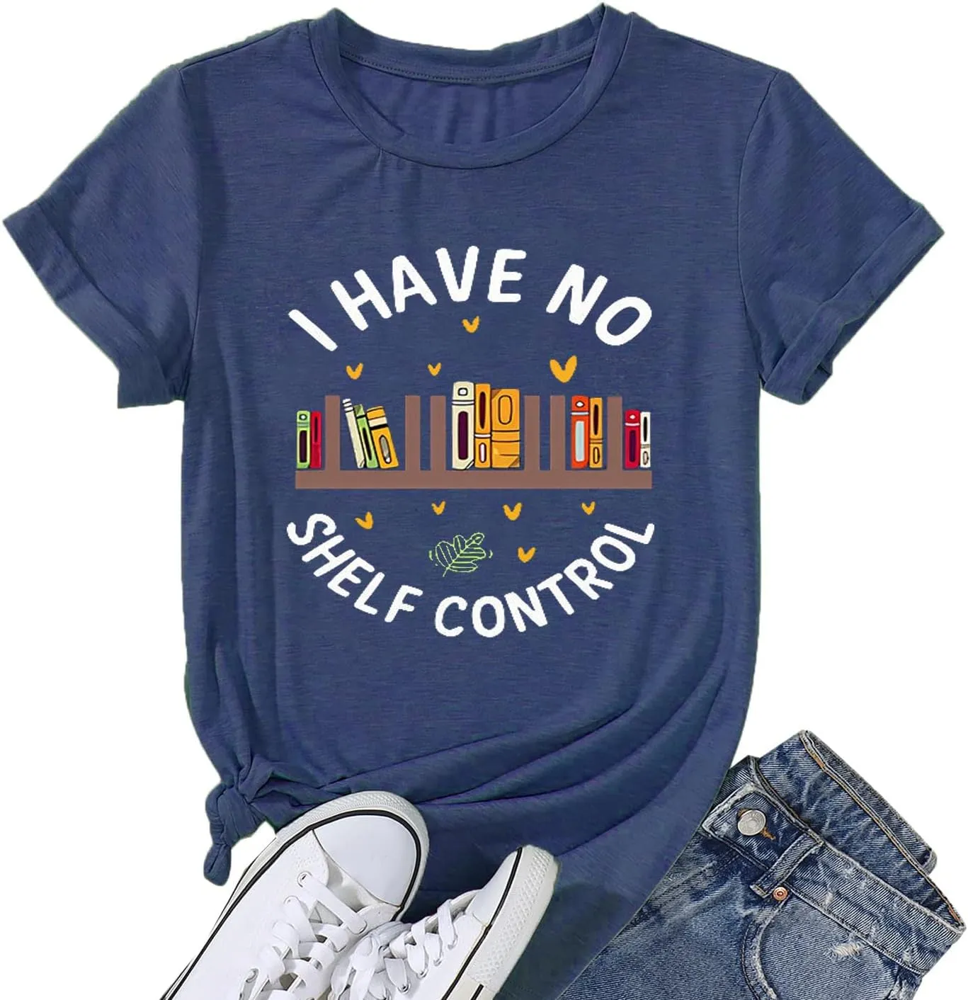 Take A Look Its in A Book T-Shirt Women Cute Book Lover Gift Teacher Shirt Reading Top Funny Letter Print Rainbow Graphic Tee