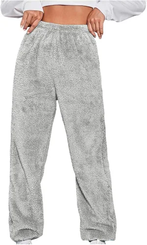 TANGNADE Women Pajama Pants Plus Size Flannel Pj Pants Comfy Lounge Pants Sleep Bottoms Women Fuzzy Sleepwear