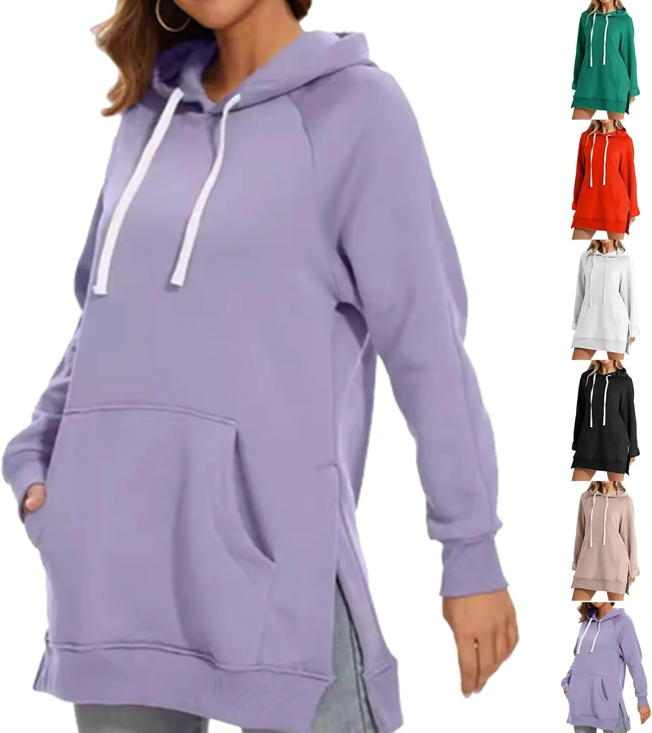 The Warmy Oversized Hoodie Dress Women,First Ones Hoodie Dress for Women,Casual Drawstring Long Sweatshirt with Pocket