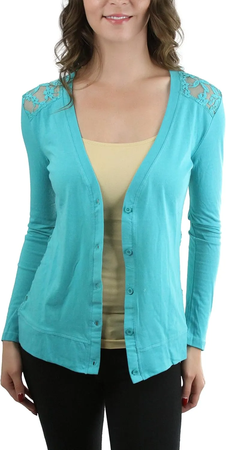ToBeInStyle Women's Long Sleeve Button Down V-Neck Cardigan