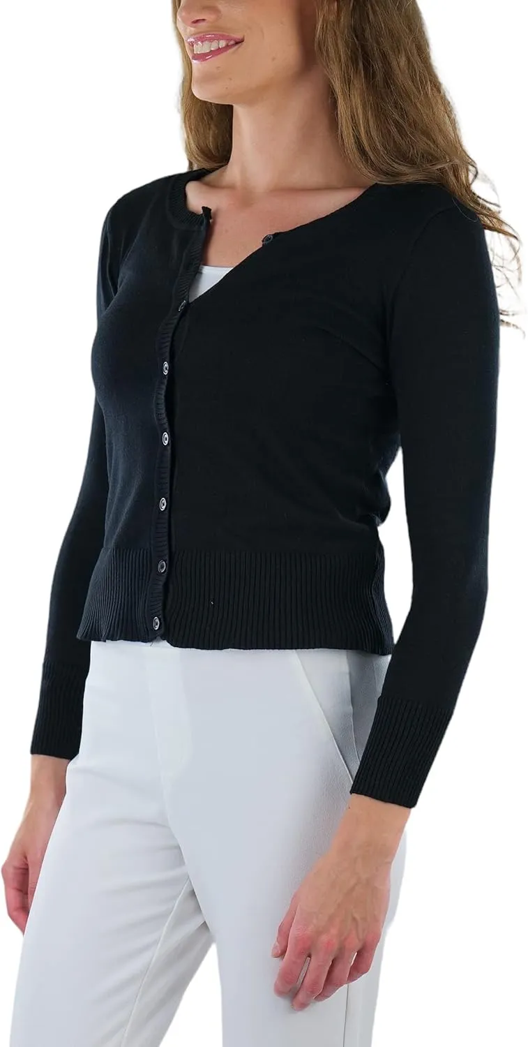 ToBeInStyle Women's Long Sleeve Button Down V-Neck Cardigan