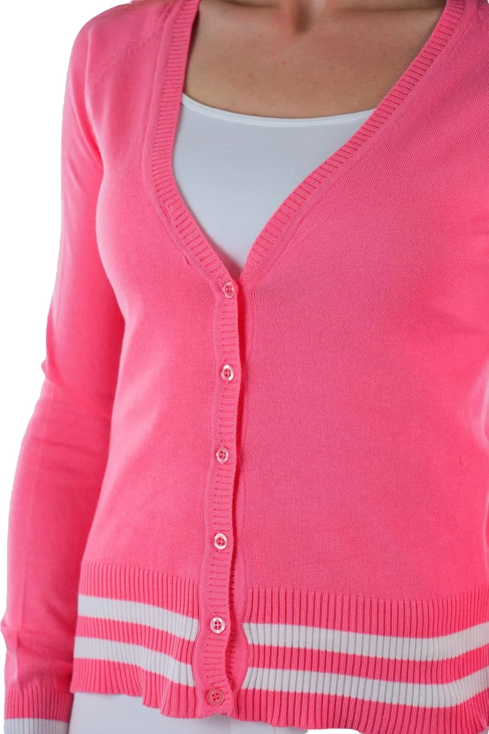 ToBeInStyle Women's Long Sleeve Button Down V-Neck Cardigan