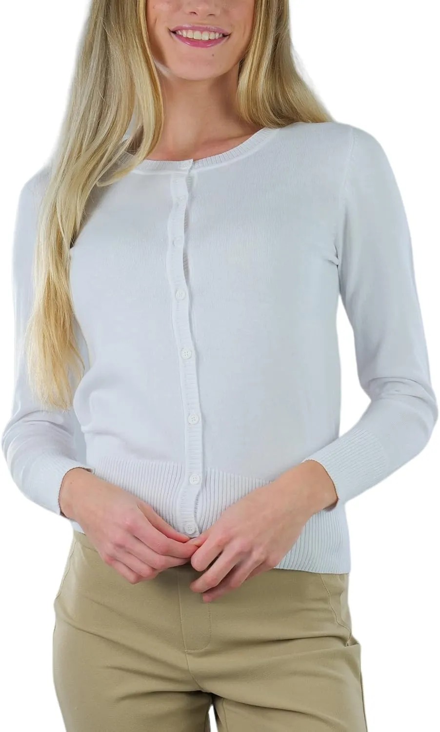 ToBeInStyle Women's Long Sleeve Button Down V-Neck Cardigan