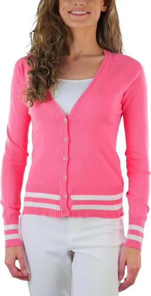 ToBeInStyle Women's Long Sleeve Button Down V-Neck Cardigan
