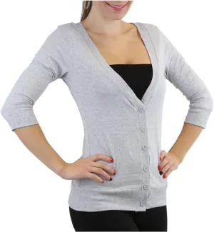 ToBeInStyle Women's Long Sleeve Button Down V-Neck Cardigan
