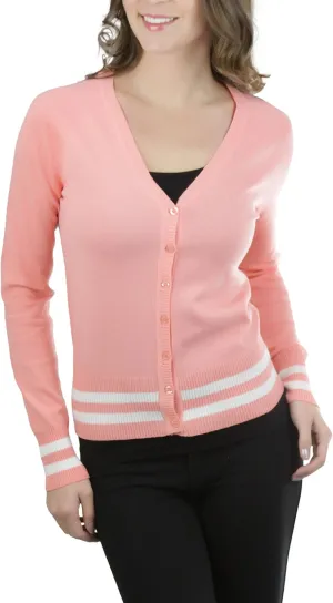 ToBeInStyle Women's Long Sleeve Button Down V-Neck Cardigan