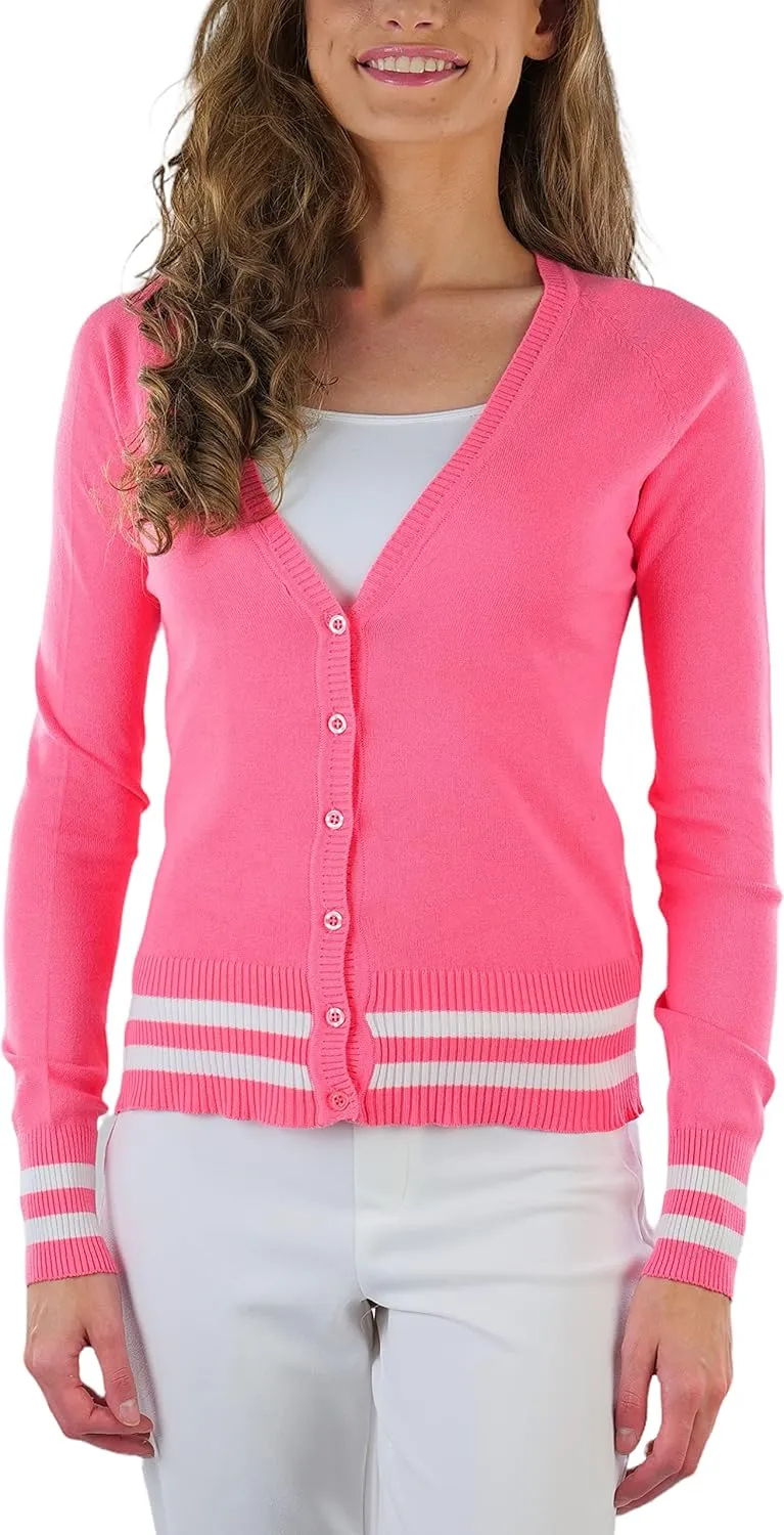 ToBeInStyle Women's Long Sleeve Button Down V-Neck Cardigan